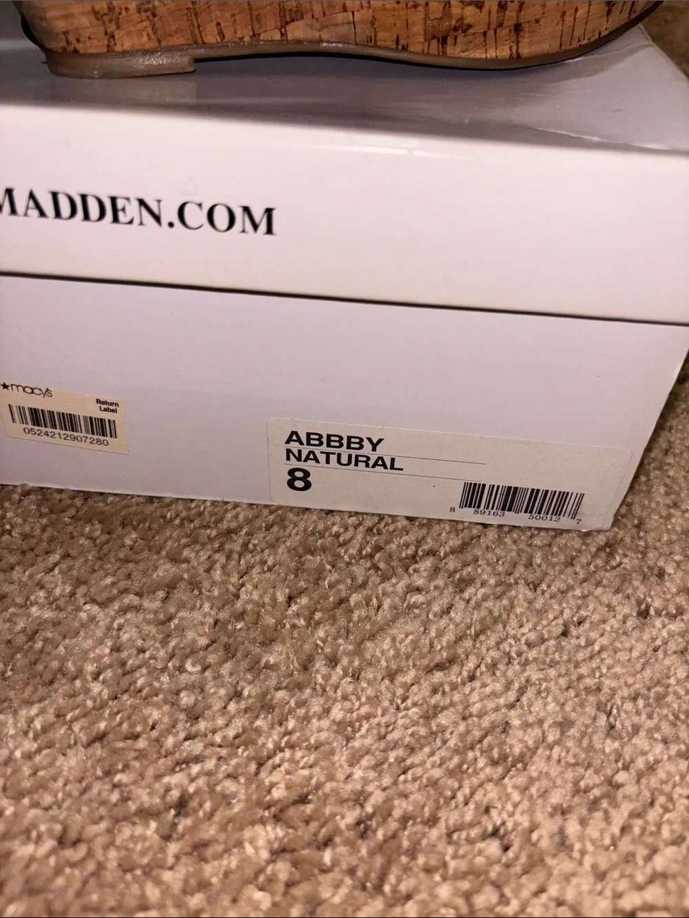 Steve Madden Beige Elastic Strappy Cork Wedges